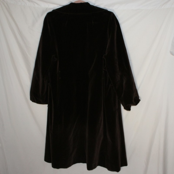 Vintage Unbranded Velvet Duster Coat Brown - Picture 2 of 4
